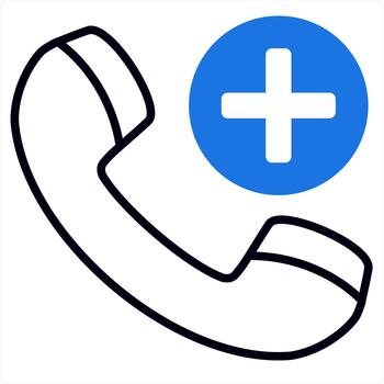 Add Call and calling icon concept in blue line color vector