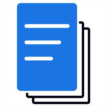 Duplicate Copy and Create Icon Concept in blue line color vector