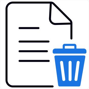 Remove Page and File in blue line color vector