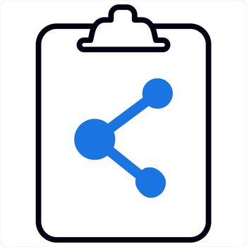 compartir documento y enviar icono concepto en azul línea color vector