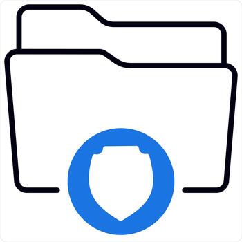Folder Security and security Icon Concept in blue line color vector