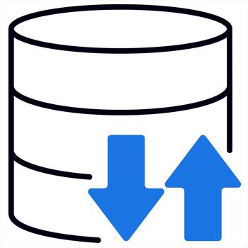 sincronizar servidor concepto en azul línea color vector