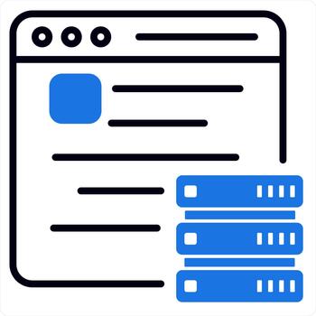 Web Page and icon concept in blue line color vector