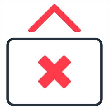 Multiply Button icon concept in red line color vector