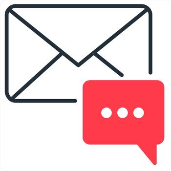 New Message icon concept in red line color vector