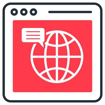 Web Browser icon concept in red line color vector