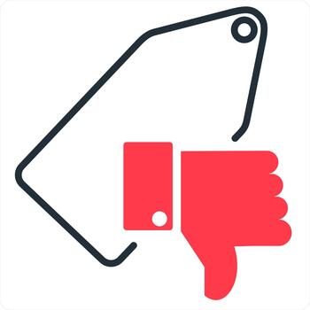 Refresh Tag and label icon concept in red line color vector