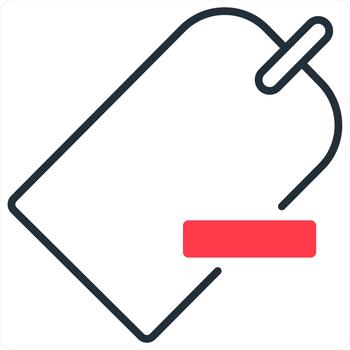 Remove Tag and wrong label icon concept in red line color vector