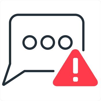 Message Error and notification icon concept in red line color vector