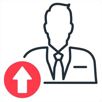 User and security icon concept in red line color vector
