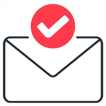 Right Message and message icon concept in red line color vector