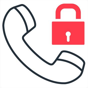 Call Security and protection icon concept in red line color vector