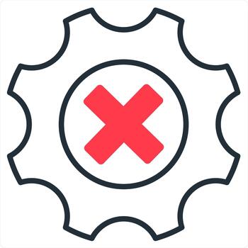 Remove Setting concept in red line color vector