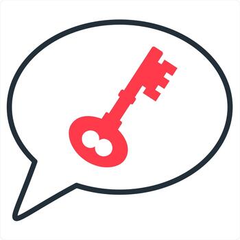 Key Security and Security icon concept in red line color vector