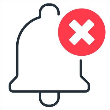 Remove Notification and info in red line color vector