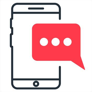 Music Message and music in red line color vector