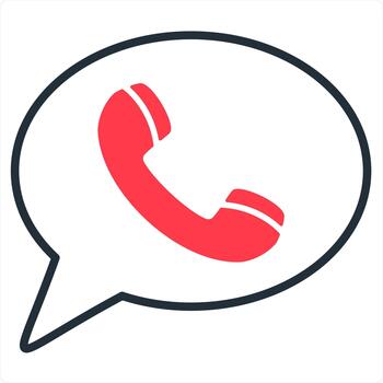 Call Security icon concept in red line color vector