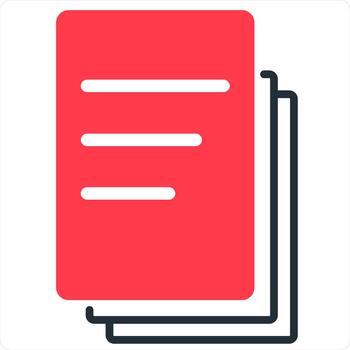 Duplicate Copy and Create Icon Concept in red line color vector