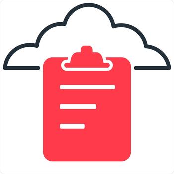 Cloud Document Concept in red line color vector