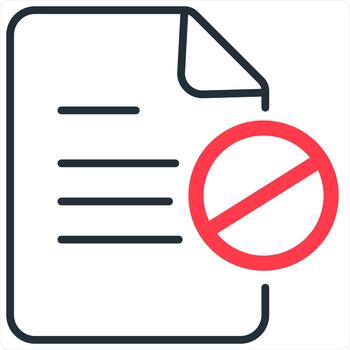 Document Prohibited Concept in red line color vector