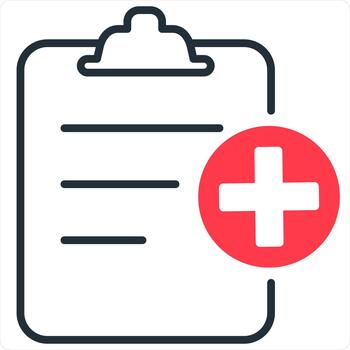 Add Page and New Icon Concept in red line color vector