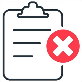 Remove Page and wrong File Icon Concept in red line color vector