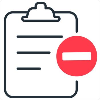 Remove Page and wrong File Concept in red line color vector