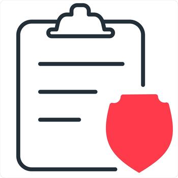 Page Security and secured Concept in red line color vector