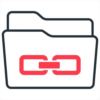 Link Folder and File Concept in red line color vector