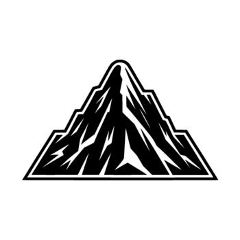 Bold stylized illustration of a jagged mountain peak with sharp edges and a subtle shadow effect vector