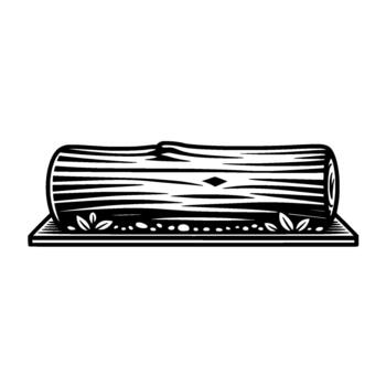 Striking illustration of a detailed wooden log with distinct grain patterns presented vector