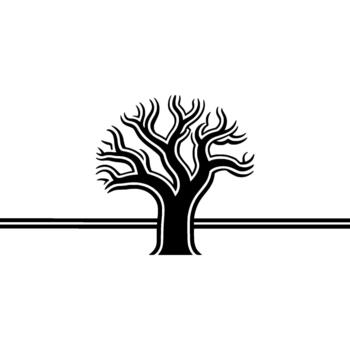 A minimalist silhouette of a bare stylized tree with intricate branches presented vector