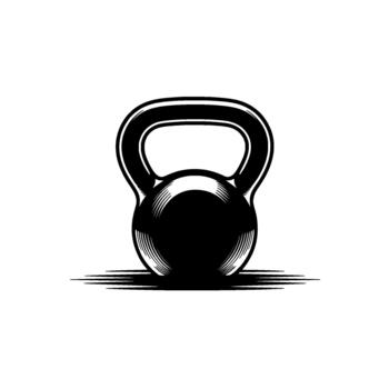 un rígido ilustración de un clásico pesas rusas con detallado sombreado y un dinámica suelo sombra aislado vector