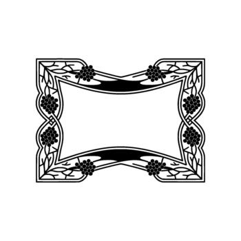 florido Clásico decorativo marco con racimos de bayas y elegante arremolinándose hoja elementos rodeando un blanco rectangular espacio para texto vector