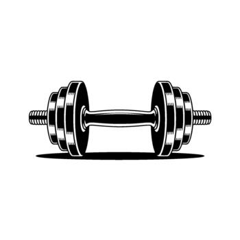 un estilizado ilustración de un soltero ajustable pesa con múltiple peso platos apilado vector
