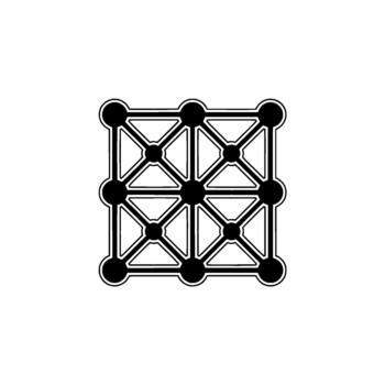 A minimalist geometric abstract structure formed by interconnected nodes and lines vector