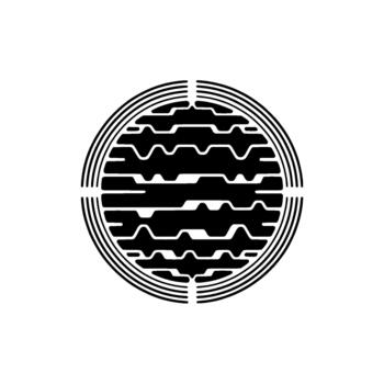 A bold and minimalist abstract circular featuring a complex organic circuit board pattern vector
