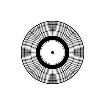 A stark representation of a radar dish or target with concentric circles and radiating lines vector