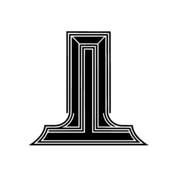 un pulcro resumen geométrico presentando en capas concéntrico líneas formando un estilizado romano número o arquitectónico elemento vector