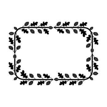 un decorativo contorno marco presentando estilizado roble hojas y bellota racimos en un repitiendo modelo con redondeado rincones vector