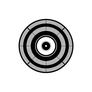 Abstract geometric target featuring concentric circles with radial lines vector