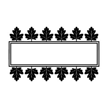 A sophisticated border featuring a repeating pattern of oak leaves above and below a clean rectangular empty space suitable for text or graphics vector