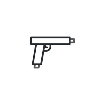 Minimalist firearm illustration displaying a stylized pistol design with clean lines and simple vector