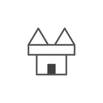 Minimalist house icon illustration representing property structure architecture construction and vector
