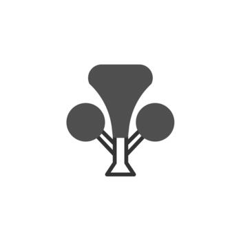 Stylized growth symbol representing tree form with rounded elements creating visual interest and vector