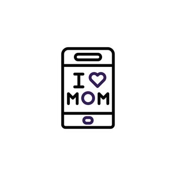 A stylized smartphone display showcasing a heartfelt message for mother with distinctive modern vector