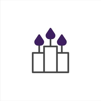 resumen representación de Tres estilizado plantas arreglado en simétrico como una caja estructuras con limpiar vector