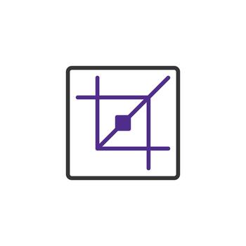 Abstract geometric design featuring a square outline with intersecting lines and central square vector