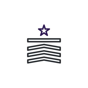 Abstract graphic of a star and chevron shapes arranged to form a visual representation symbol vector