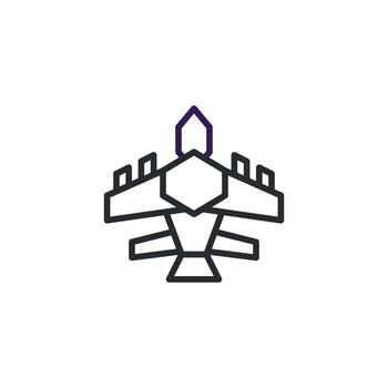 resumen lineal aeronave diseño con minimalista alas y fuselaje crea un poderoso simbólico vector